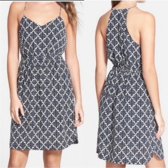 Madewell Dresses & Skirts - Madewell•100% Silk Daylight Dress Navy and Cream•Ikat Bloom•Size 6
